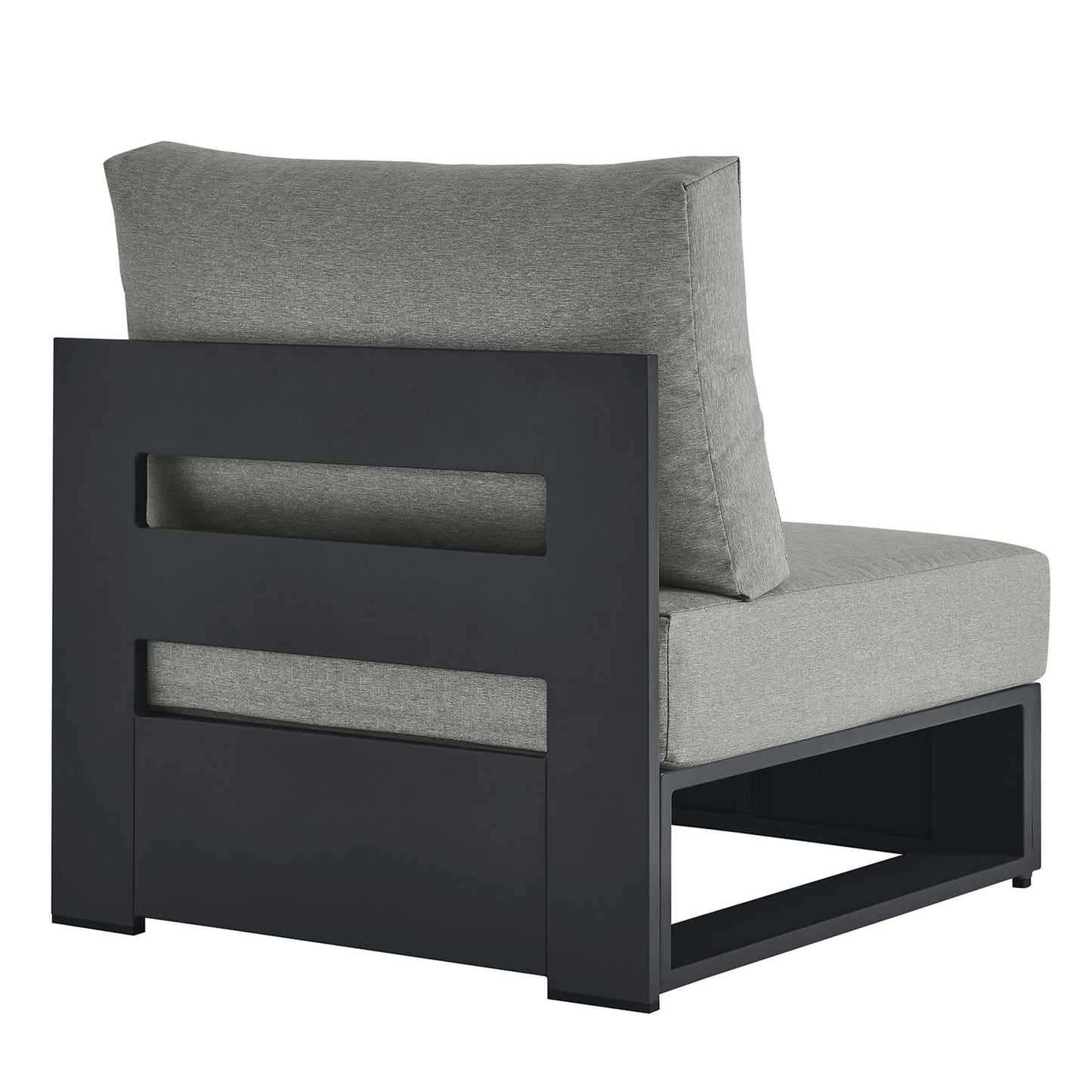Tahoe Outdoor Patio Powder-Coated Aluminum Modular Armless Chair in Gray Gray by Modway (6628)