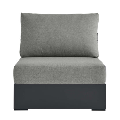 Tahoe Outdoor Patio Powder-Coated Aluminum Modular Armless Chair in Gray Gray by Modway (6628)