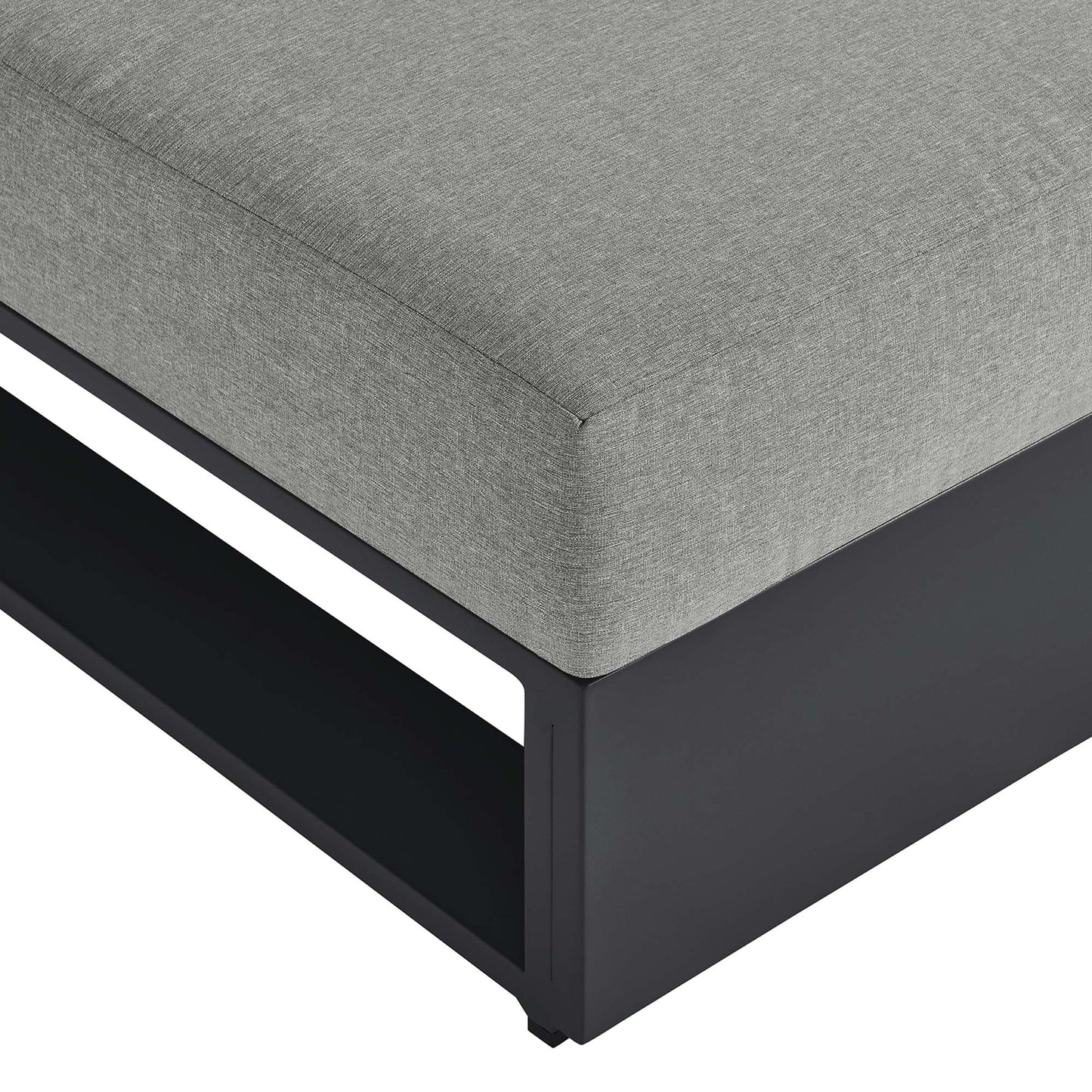 Tahoe Outdoor Patio Powder-Coated Aluminum Modular Armless Chair in Gray Gray by Modway (6628)