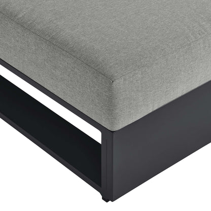 Tahoe Outdoor Patio Powder-Coated Aluminum Modular Armless Chair in Gray Gray by Modway (6628)