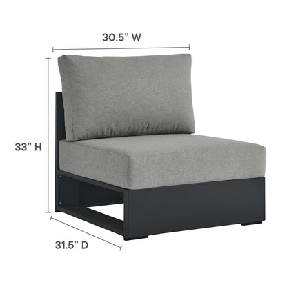 Tahoe Outdoor Patio Powder-Coated Aluminum Modular Armless Chair in Gray Gray by Modway (6628)