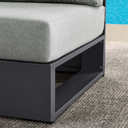 Tahoe Outdoor Patio Powder-Coated Aluminum Modular Armless Chair in Gray Gray by Modway (6628)