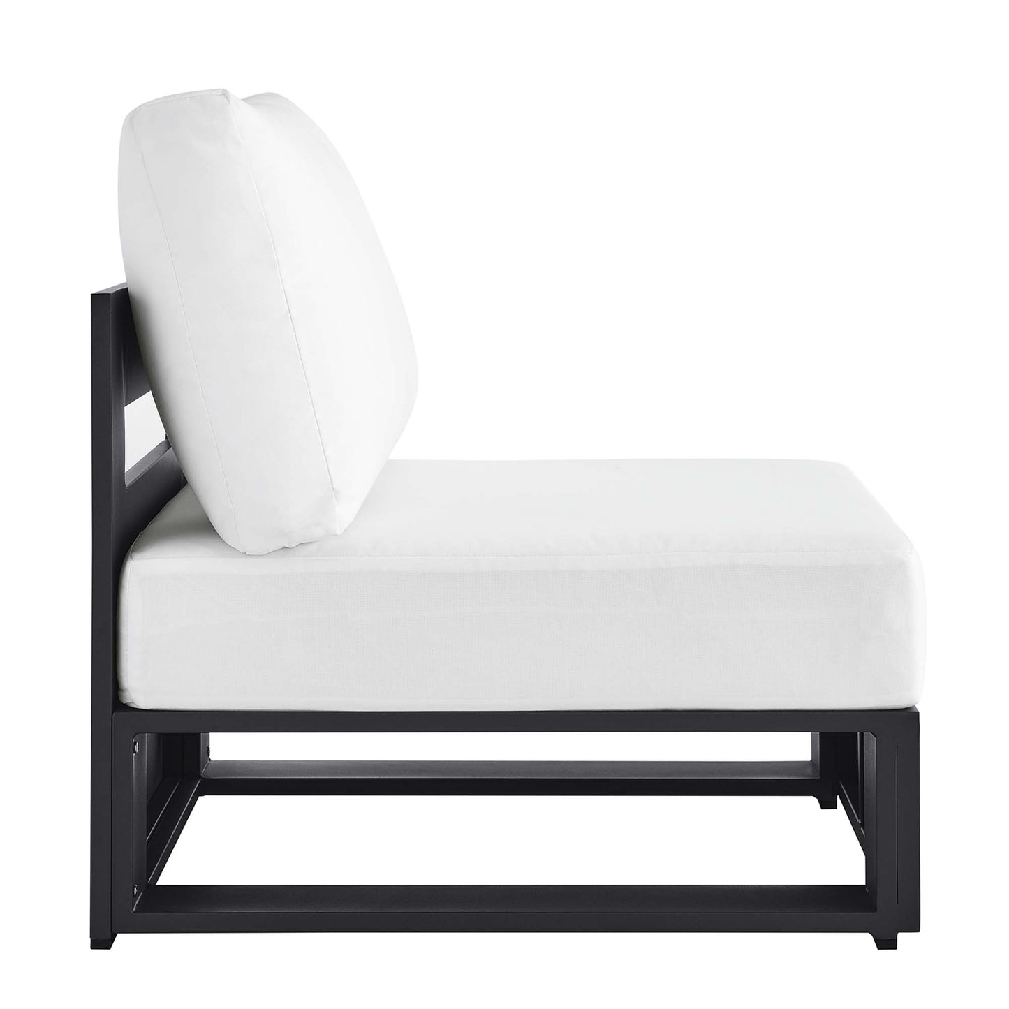 Tahoe Outdoor Patio Powder-Coated Aluminum Modular Armless Chair in Gray White by Modway (6628)