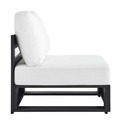 Tahoe Outdoor Patio Powder-Coated Aluminum Modular Armless Chair in Gray White by Modway (6628)