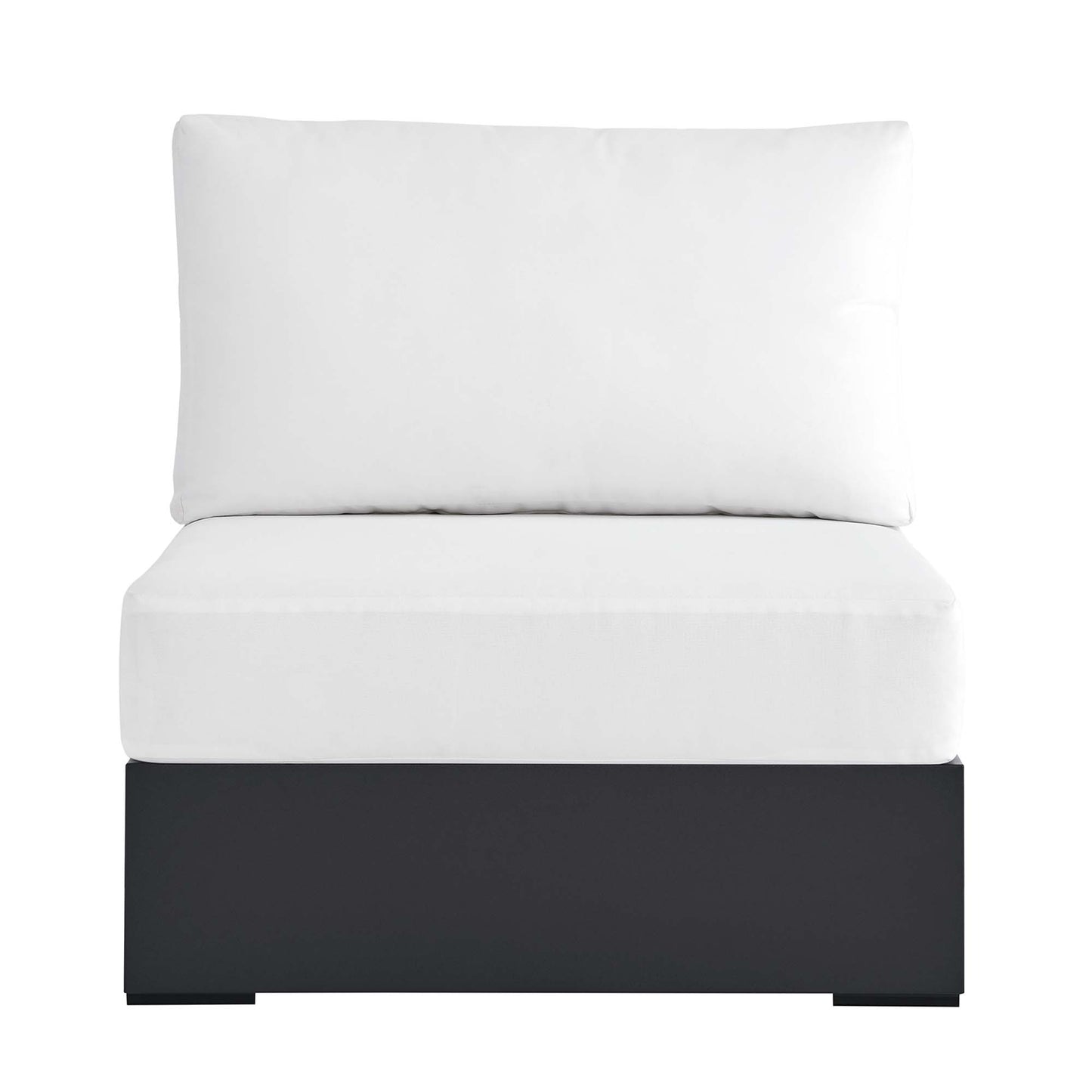 Tahoe Outdoor Patio Powder-Coated Aluminum Modular Armless Chair in Gray White by Modway (6628)