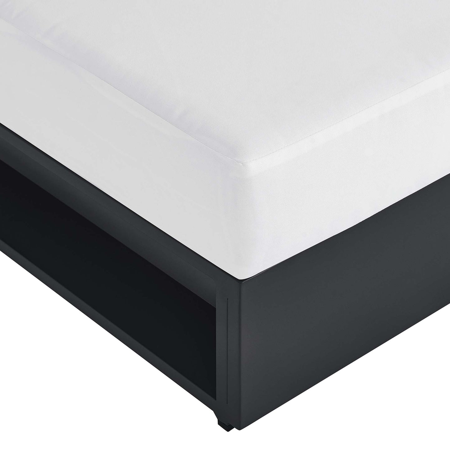 Tahoe Outdoor Patio Powder-Coated Aluminum Modular Armless Chair in Gray White by Modway (6628)