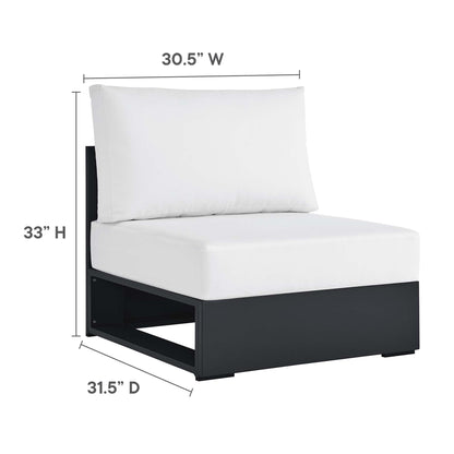 Tahoe Outdoor Patio Powder-Coated Aluminum Modular Armless Chair in Gray White by Modway (6628)