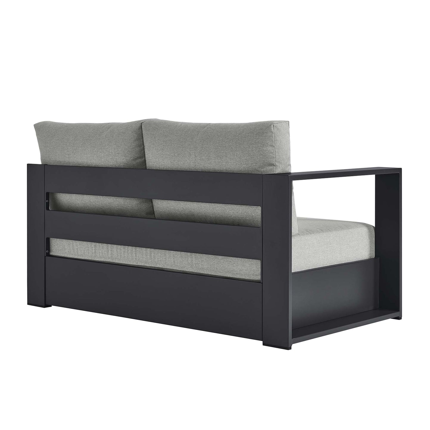 Tahoe Outdoor Patio Powder-Coated Aluminum Modular Left-Facing Loveseat in Gray Gray by Modway (6629)