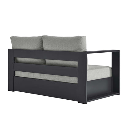 Tahoe Outdoor Patio Powder-Coated Aluminum Modular Left-Facing Loveseat in Gray Gray by Modway (6629)