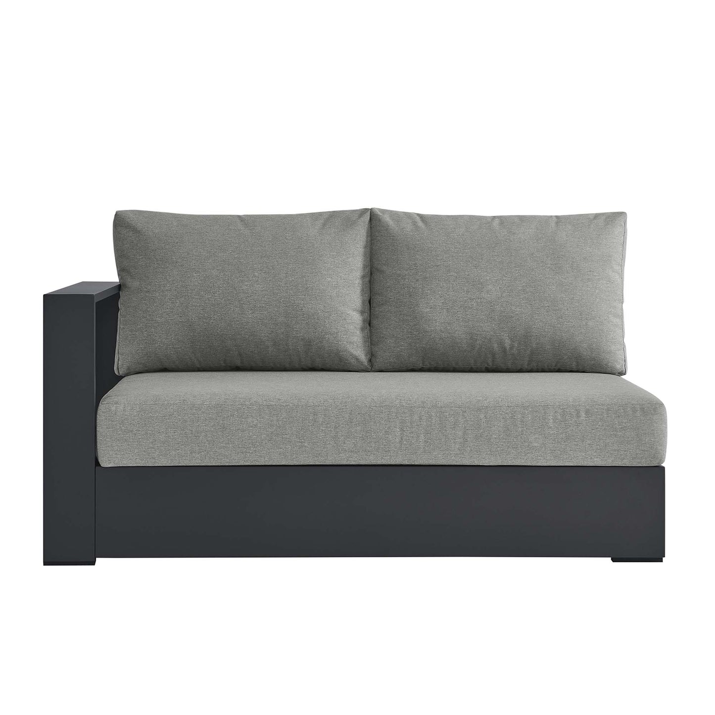 Tahoe Outdoor Patio Powder-Coated Aluminum Modular Left-Facing Loveseat in Gray Gray by Modway (6629)