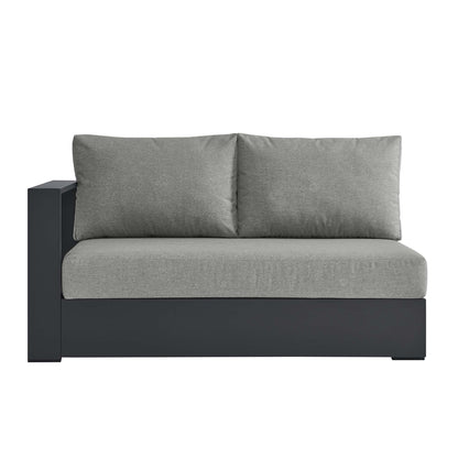 Tahoe Outdoor Patio Powder-Coated Aluminum Modular Left-Facing Loveseat in Gray Gray by Modway (6629)