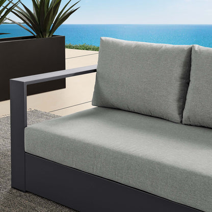 Tahoe Outdoor Patio Powder-Coated Aluminum Modular Left-Facing Loveseat in Gray Gray by Modway (6629)