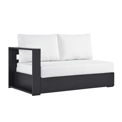 Tahoe Outdoor Patio Powder-Coated Aluminum Modular Left-Facing Loveseat in Gray White by Modway (6629)