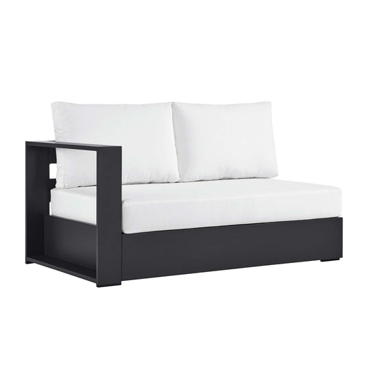 Tahoe Outdoor Patio Powder-Coated Aluminum Modular Left-Facing Loveseat in Gray White by Modway (6629)