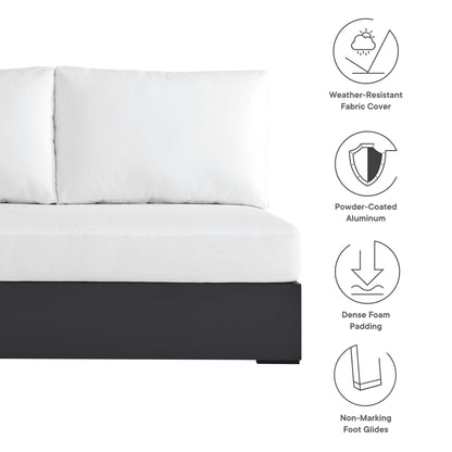 Tahoe Outdoor Patio Powder-Coated Aluminum Modular Left-Facing Loveseat in Gray White by Modway (6629)