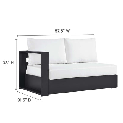 Tahoe Outdoor Patio Powder-Coated Aluminum Modular Left-Facing Loveseat in Gray White by Modway (6629)