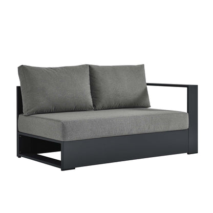 Tahoe Outdoor Patio Powder-Coated Aluminum Modular Right-Facing Loveseat in Gray Charcoal by Modway (6630)
