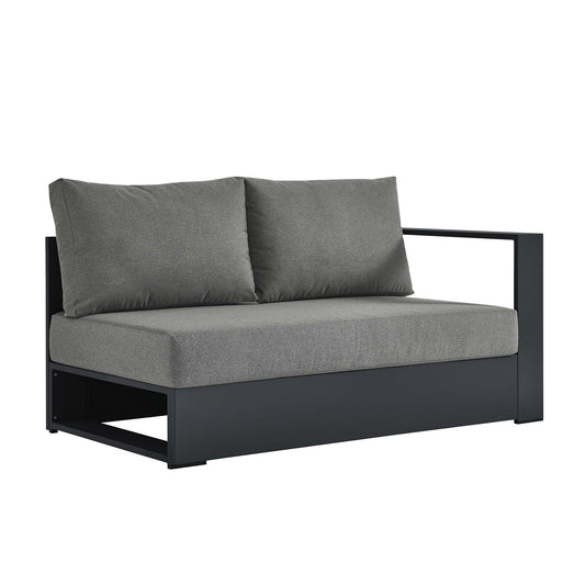 Tahoe Outdoor Patio Powder-Coated Aluminum Modular Right-Facing Loveseat in Gray Charcoal by Modway (6630)