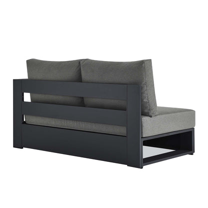 Tahoe Outdoor Patio Powder-Coated Aluminum Modular Right-Facing Loveseat in Gray Charcoal by Modway (6630)
