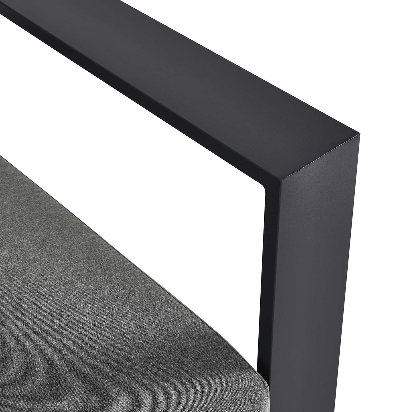 Tahoe Outdoor Patio Powder-Coated Aluminum Modular Right-Facing Loveseat in Gray Charcoal by Modway (6630)