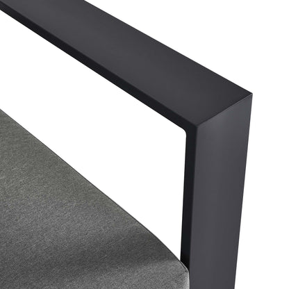 Tahoe Outdoor Patio Powder-Coated Aluminum Modular Right-Facing Loveseat in Gray Charcoal by Modway (6630)