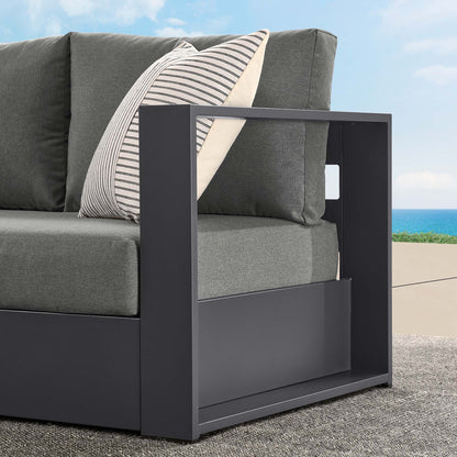 Tahoe Outdoor Patio Powder-Coated Aluminum Modular Right-Facing Loveseat in Gray Charcoal by Modway (6630)