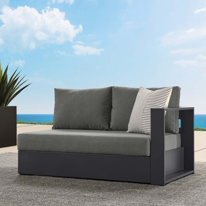 Tahoe Outdoor Patio Powder-Coated Aluminum Modular Right-Facing Loveseat in Gray Charcoal by Modway (6630)
