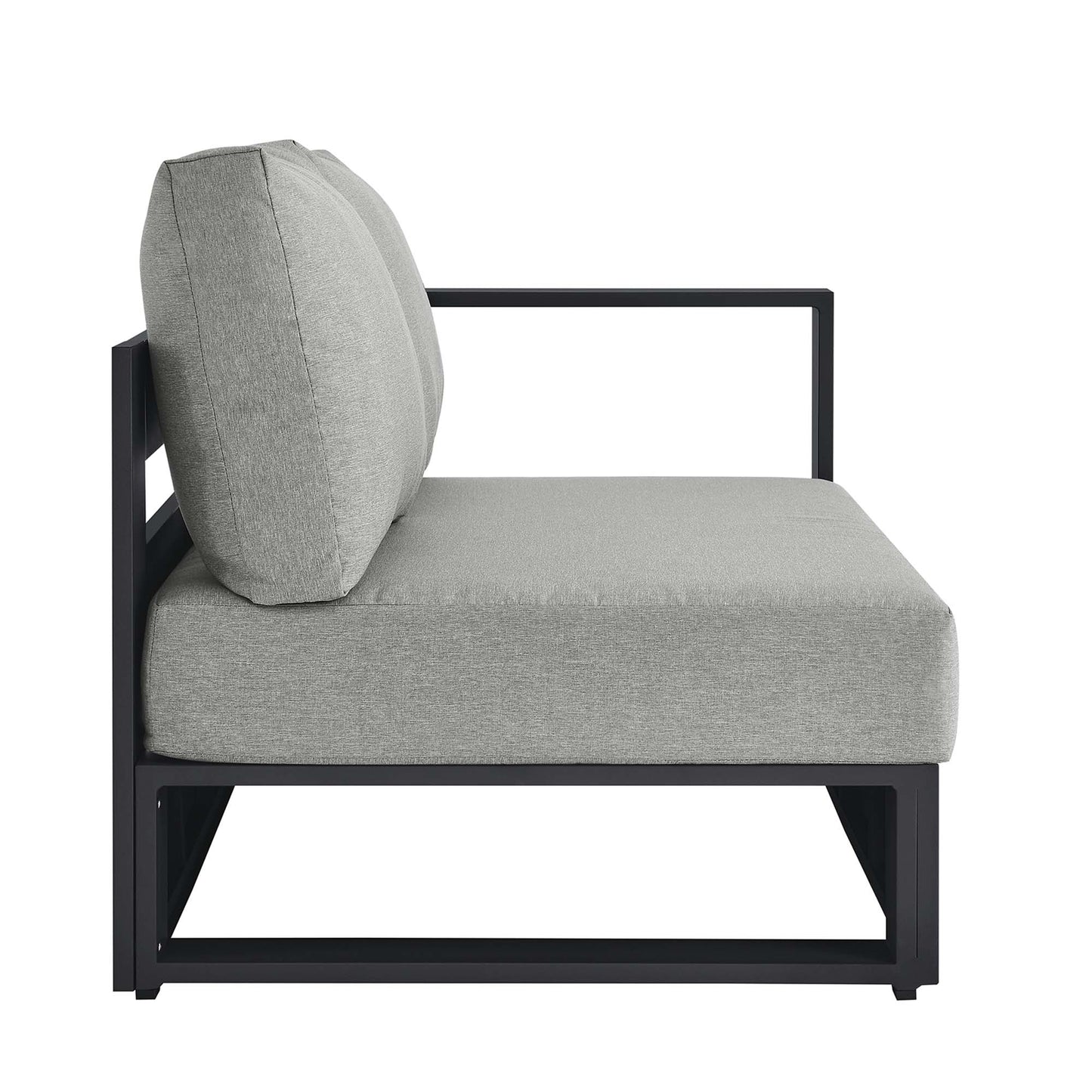 Tahoe Outdoor Patio Powder-Coated Aluminum Modular Right-Facing Loveseat in Gray Gray by Modway (6630)