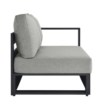 Tahoe Outdoor Patio Powder-Coated Aluminum Modular Right-Facing Loveseat in Gray Gray by Modway (6630)