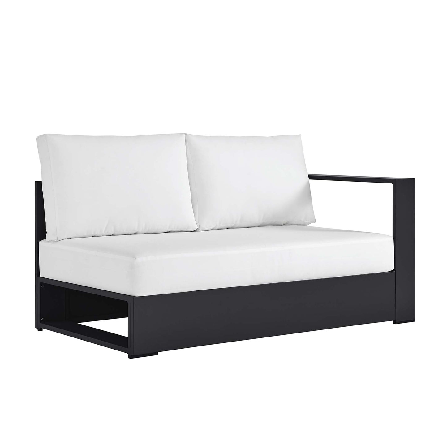 Tahoe Outdoor Patio Powder-Coated Aluminum Modular Right-Facing Loveseat in Gray White by Modway (6630)