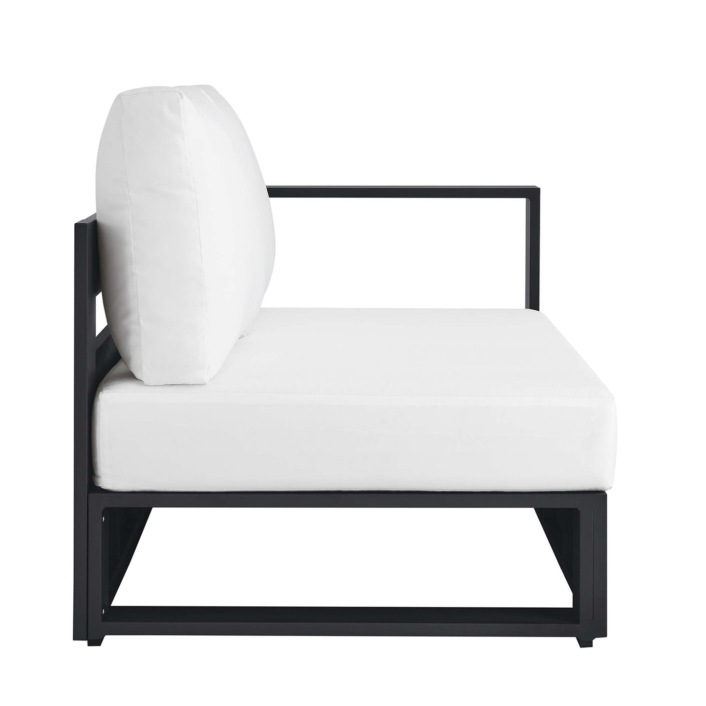 Tahoe Outdoor Patio Powder-Coated Aluminum Modular Right-Facing Loveseat in Gray White by Modway (6630)