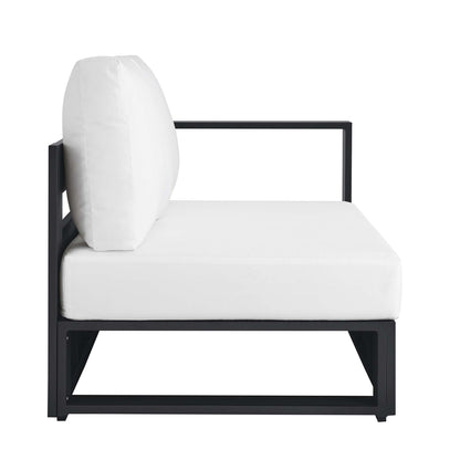 Tahoe Outdoor Patio Powder-Coated Aluminum Modular Right-Facing Loveseat in Gray White by Modway (6630)