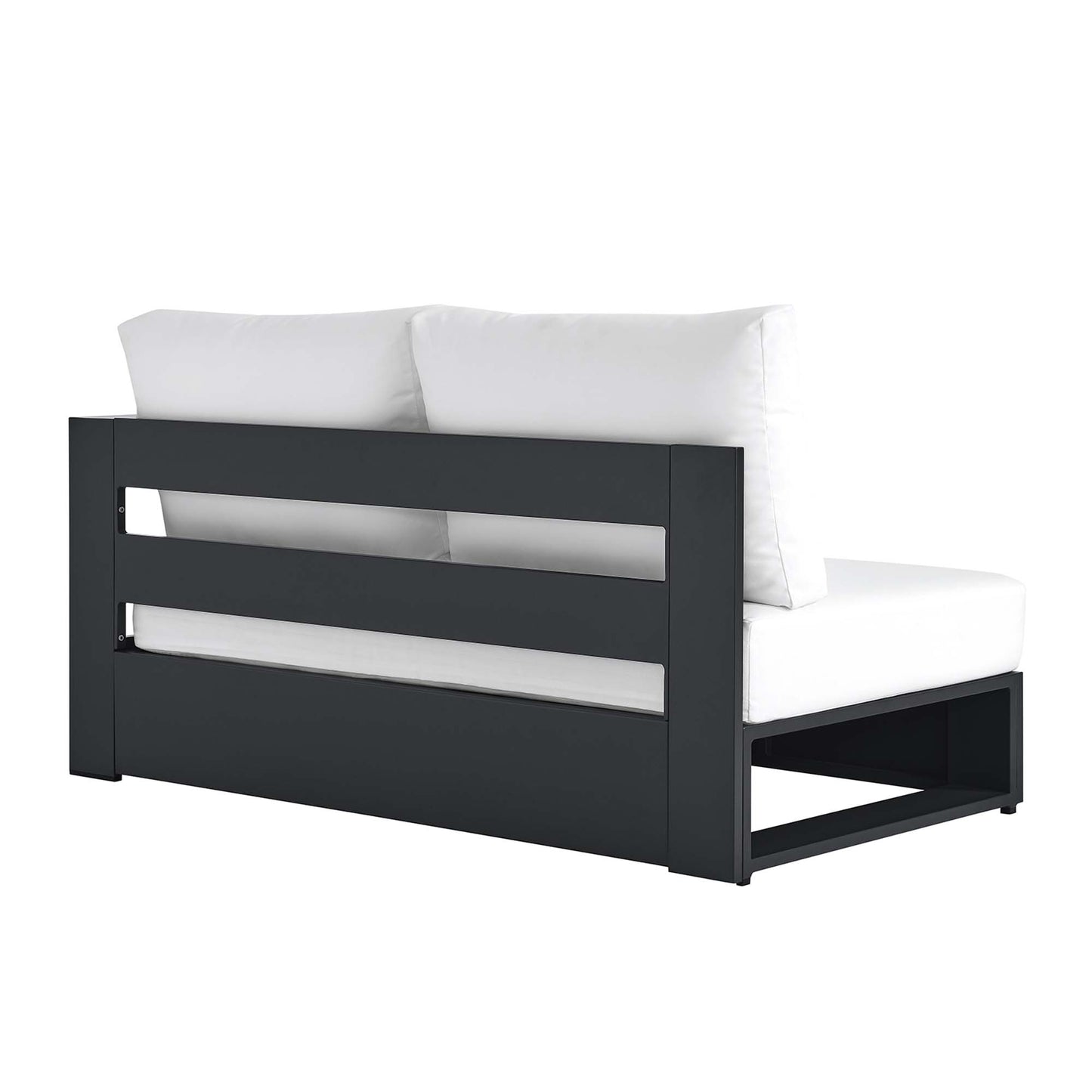 Tahoe Outdoor Patio Powder-Coated Aluminum Modular Right-Facing Loveseat in Gray White by Modway (6630)