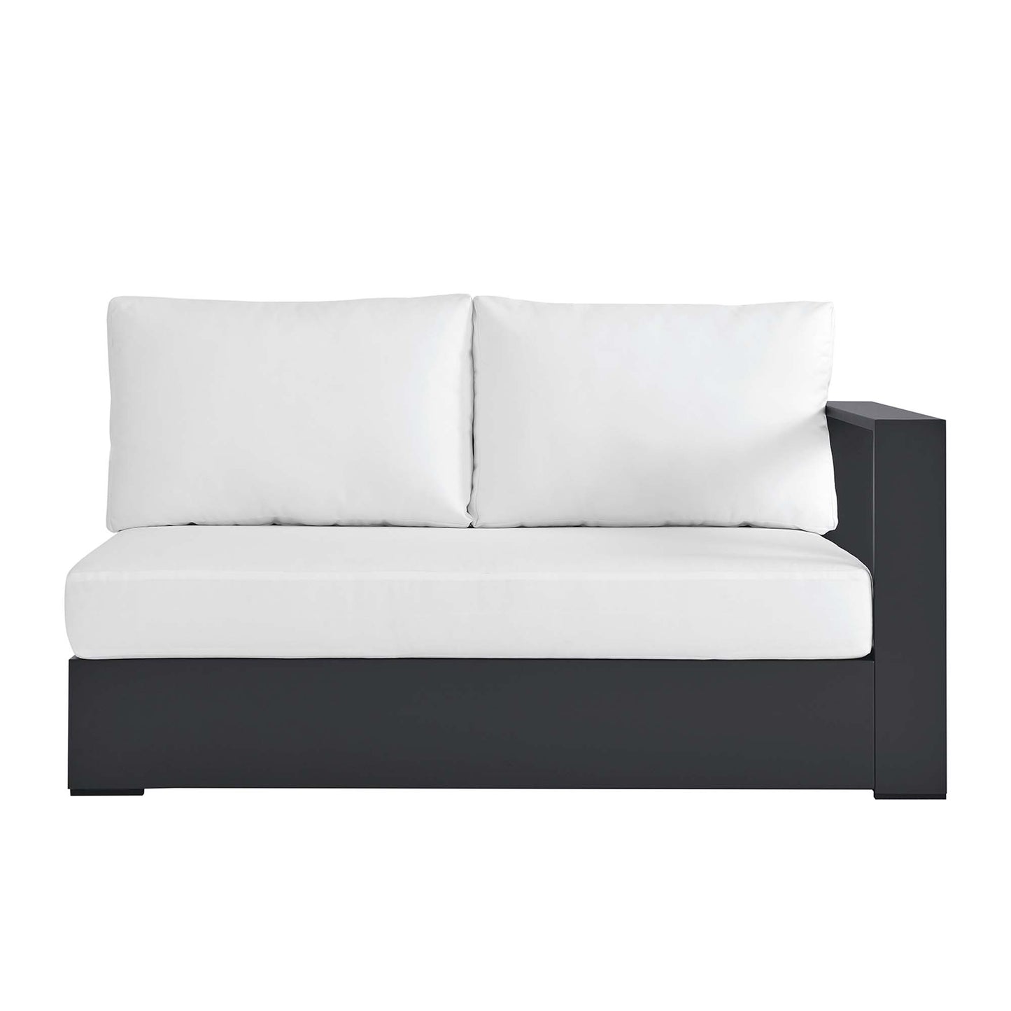 Tahoe Outdoor Patio Powder-Coated Aluminum Modular Right-Facing Loveseat in Gray White by Modway (6630)