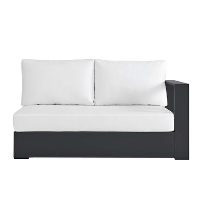 Tahoe Outdoor Patio Powder-Coated Aluminum Modular Right-Facing Loveseat in Gray White by Modway (6630)