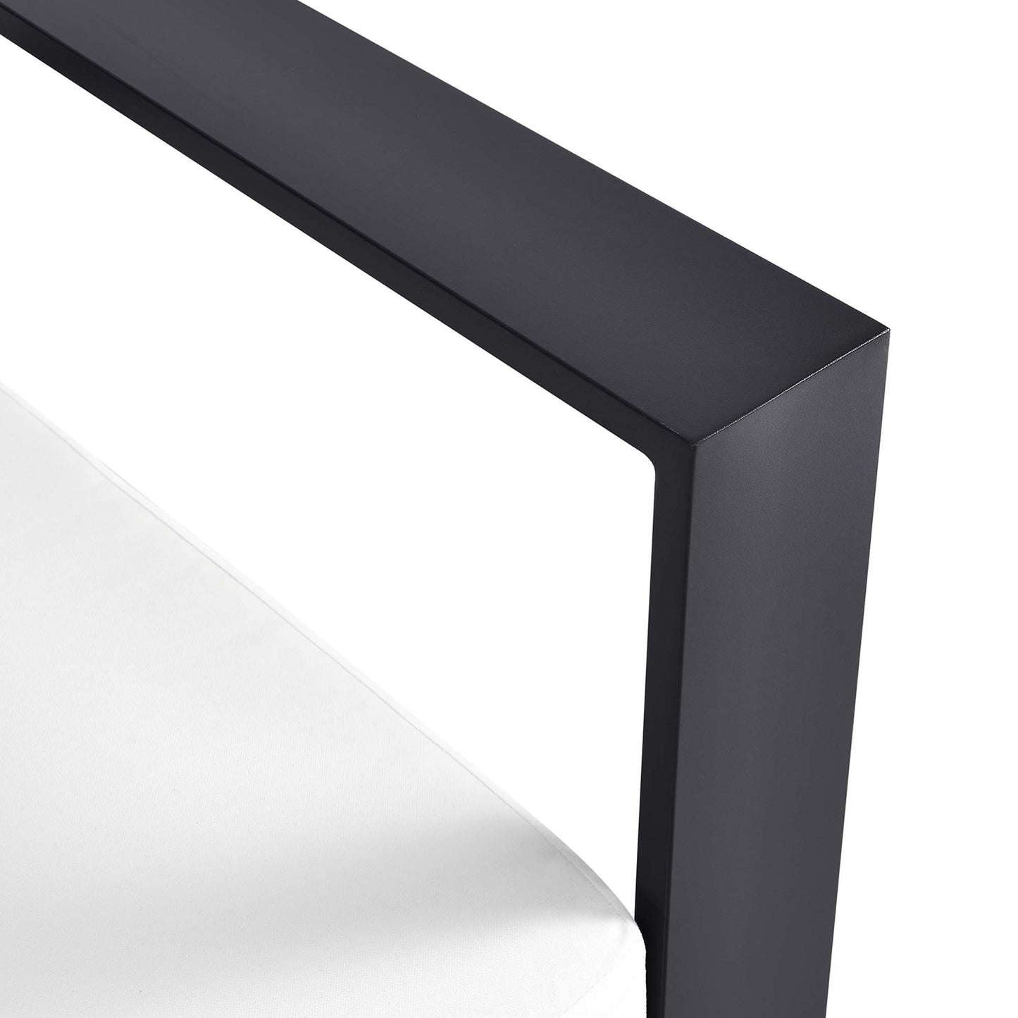 Tahoe Outdoor Patio Powder-Coated Aluminum Modular Right-Facing Loveseat in Gray White by Modway (6630)