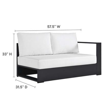 Tahoe Outdoor Patio Powder-Coated Aluminum Modular Right-Facing Loveseat in Gray White by Modway (6630)