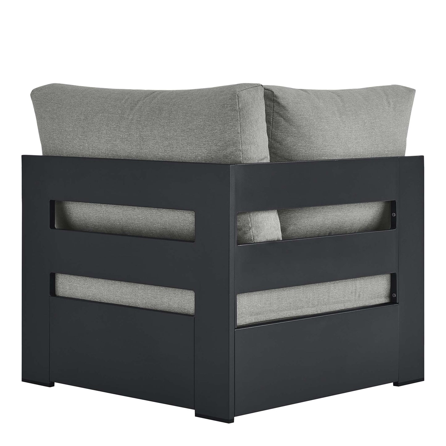 Tahoe Outdoor Patio Powder-Coated Aluminum Modular Corner Chair in Gray Gray by Modway (6631)