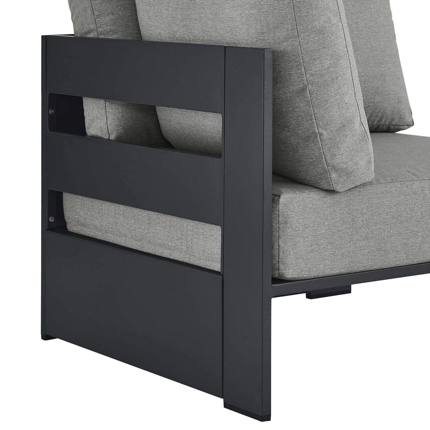 Tahoe Outdoor Patio Powder-Coated Aluminum Modular Corner Chair in Gray Gray by Modway (6631)