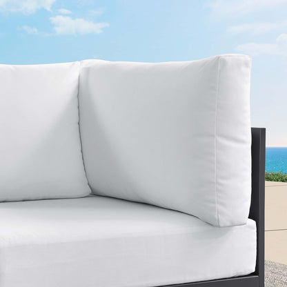 Tahoe Outdoor Patio Powder-Coated Aluminum Modular Corner Chair in Gray White by Modway (6631)