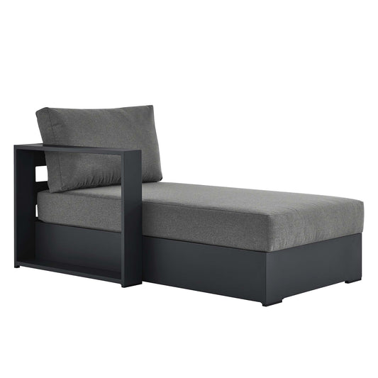Tahoe Outdoor Patio Powder-Coated Aluminum Modular Left-Facing Chaise Lounge in Gray Charcoal by Modway (6632)