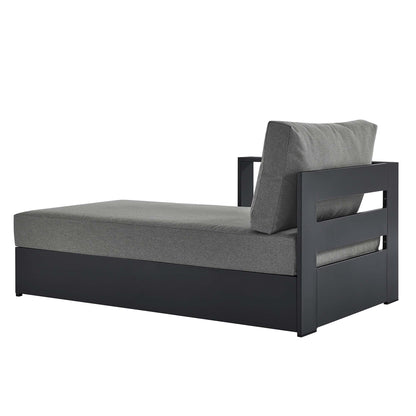 Tahoe Outdoor Patio Powder-Coated Aluminum Modular Left-Facing Chaise Lounge in Gray Charcoal by Modway (6632)