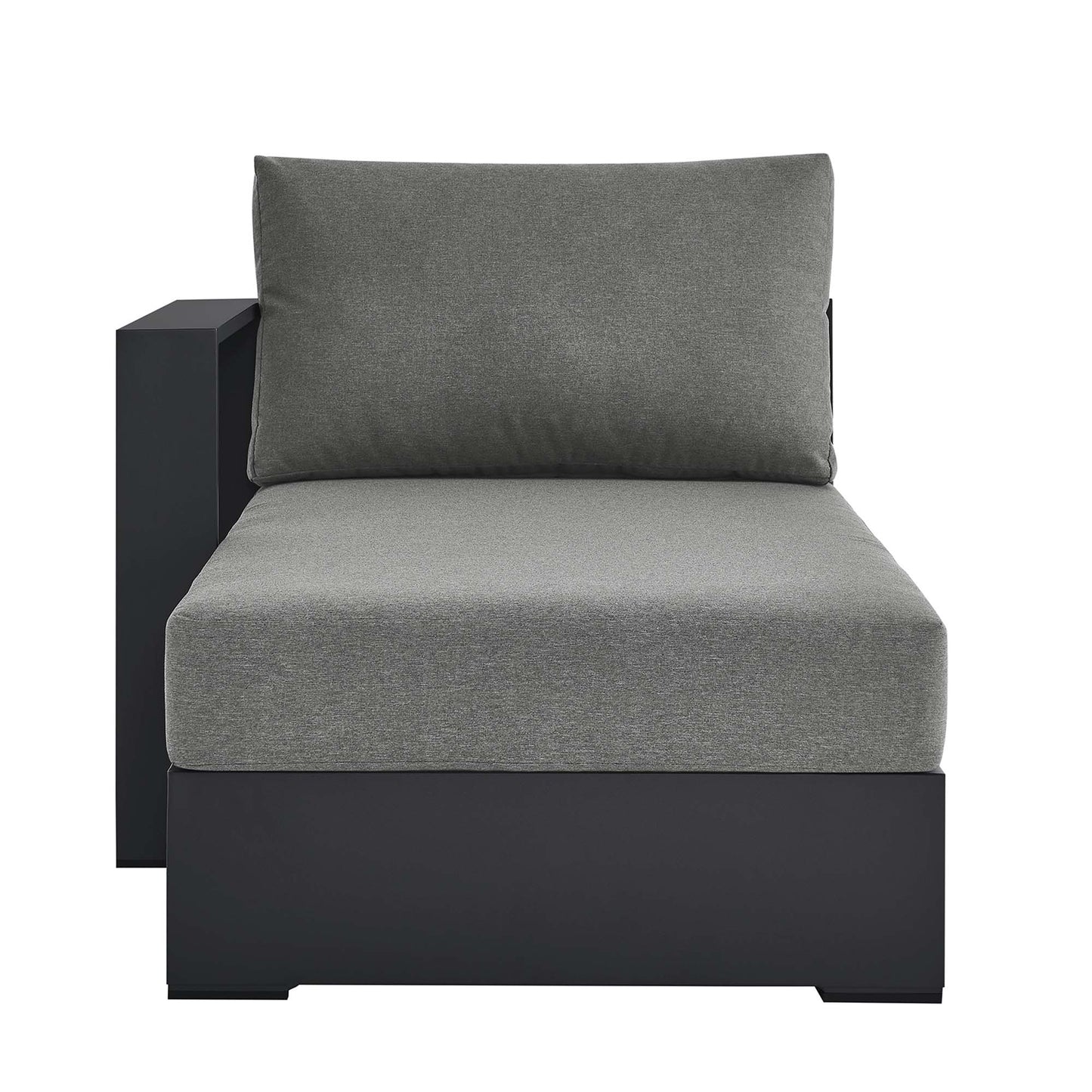 Tahoe Outdoor Patio Powder-Coated Aluminum Modular Left-Facing Chaise Lounge in Gray Charcoal by Modway (6632)