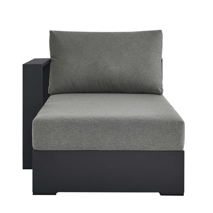 Tahoe Outdoor Patio Powder-Coated Aluminum Modular Left-Facing Chaise Lounge in Gray Charcoal by Modway (6632)