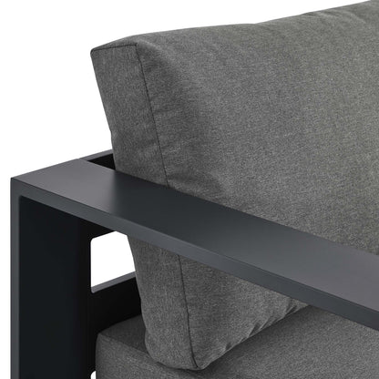 Tahoe Outdoor Patio Powder-Coated Aluminum Modular Left-Facing Chaise Lounge in Gray Charcoal by Modway (6632)