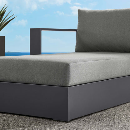 Tahoe Outdoor Patio Powder-Coated Aluminum Modular Left-Facing Chaise Lounge in Gray Charcoal by Modway (6632)