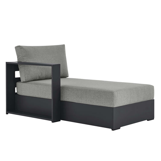Tahoe Outdoor Patio Powder-Coated Aluminum Modular Left-Facing Chaise Lounge in Gray Gray by Modway (6632)