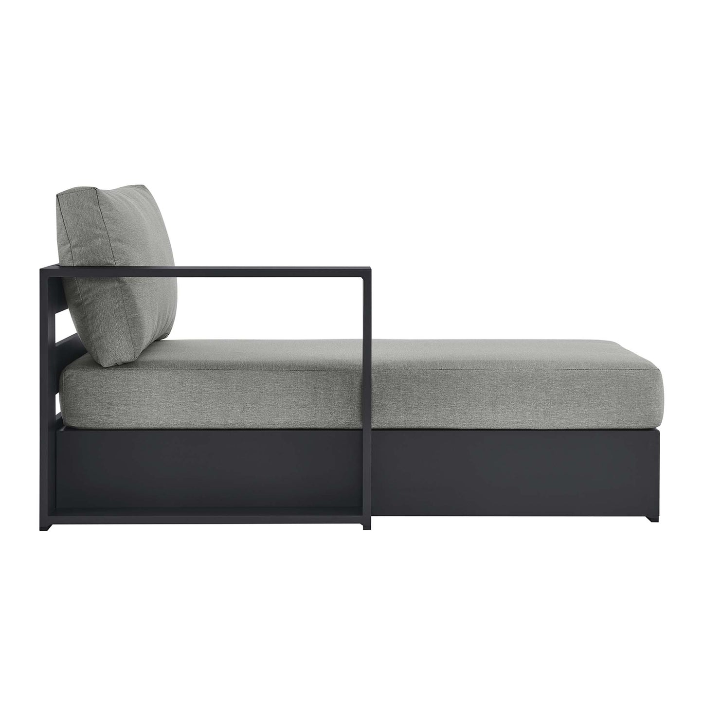 Tahoe Outdoor Patio Powder-Coated Aluminum Modular Left-Facing Chaise Lounge in Gray Gray by Modway (6632)