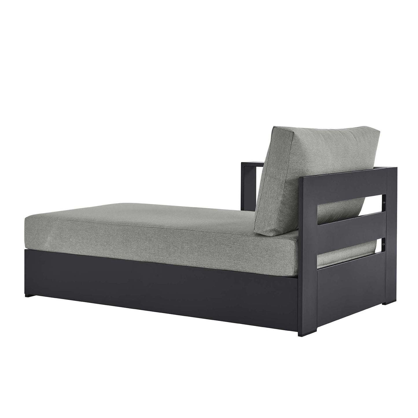 Tahoe Outdoor Patio Powder-Coated Aluminum Modular Left-Facing Chaise Lounge in Gray Gray by Modway (6632)