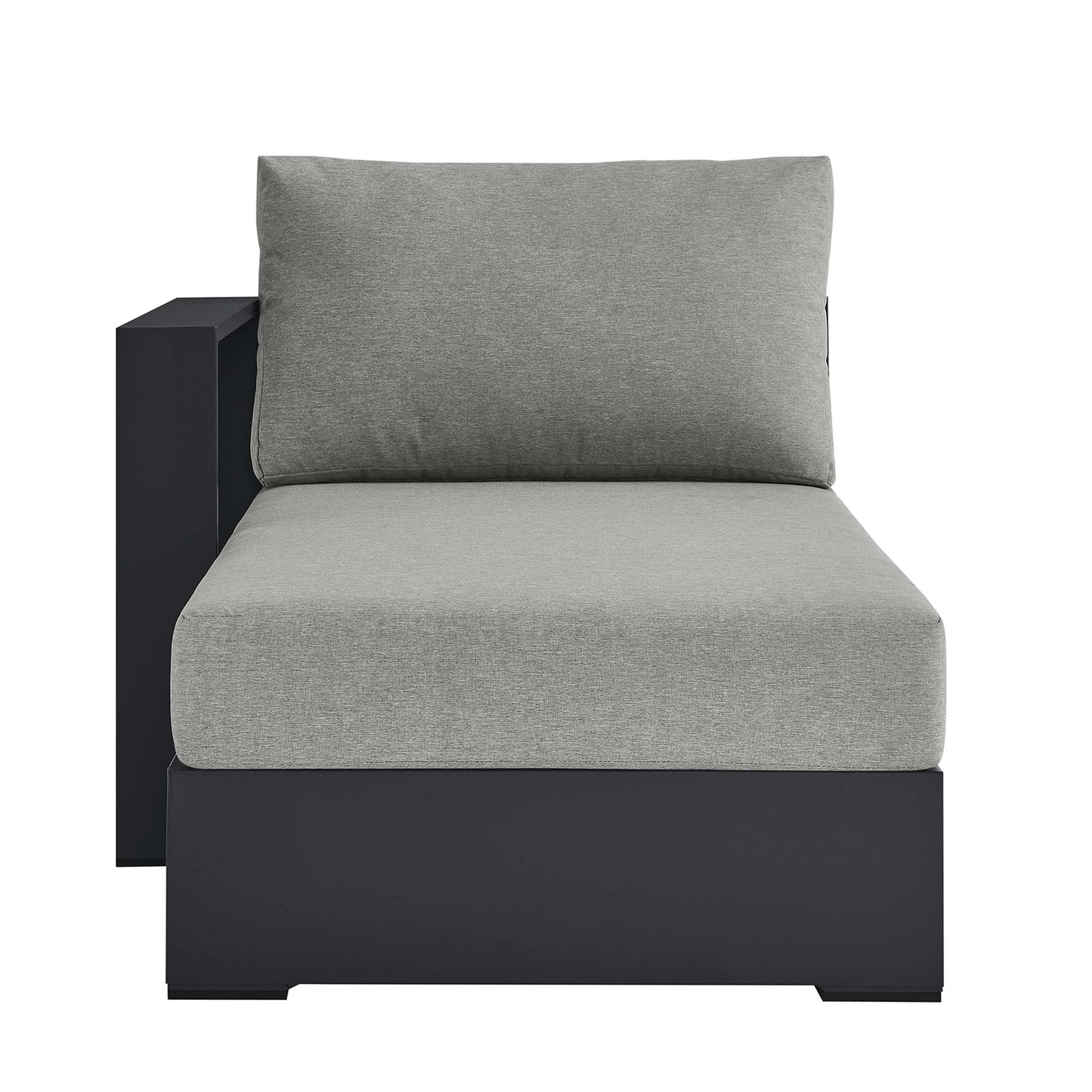 Tahoe Outdoor Patio Powder-Coated Aluminum Modular Left-Facing Chaise Lounge in Gray Gray by Modway (6632)